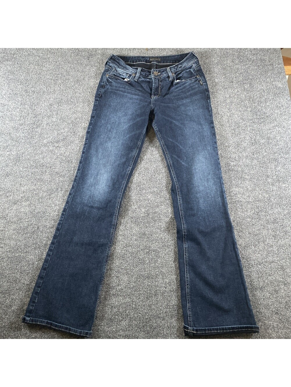 Silver Jeans SUKI Slim Boot Cut Women 29x33 Mid-Rise Black Denim Classic Western